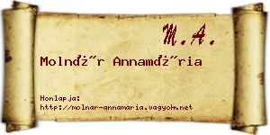 Molnár Annamária névjegykártya